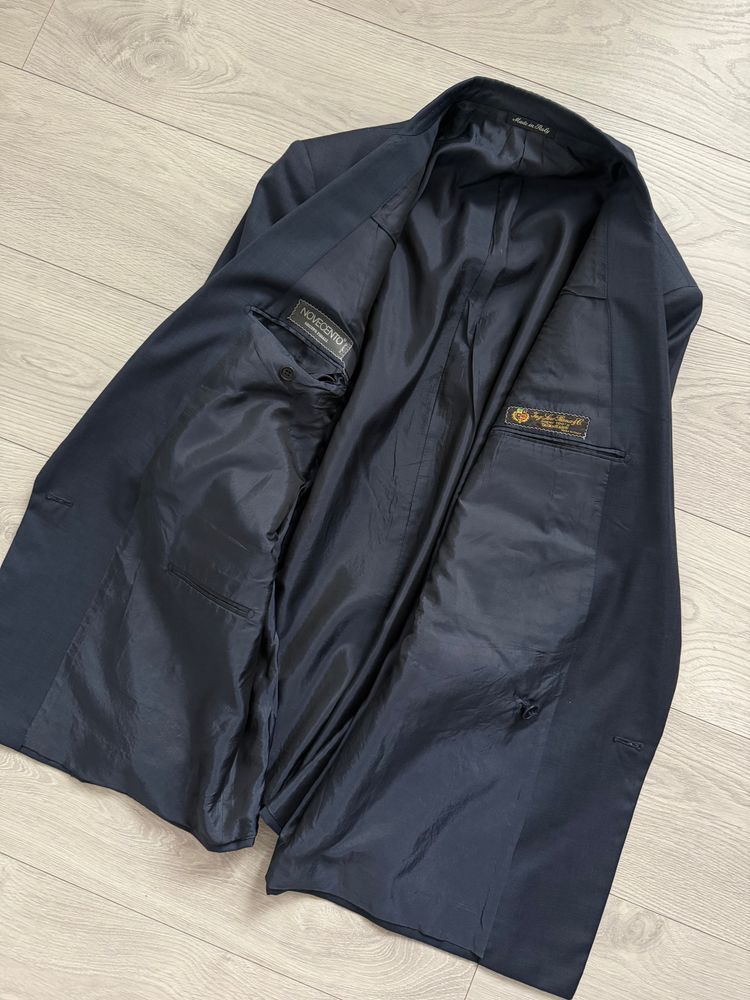 Novecento 1980s Loro Piana Super 100s Tasmanian Wool Double Breasted Jacket Navy - Size XL image 3