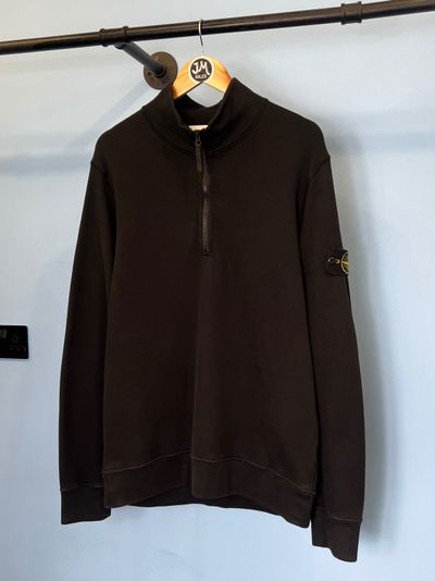 Large Stone Island Black Quarter Zip Sweatshirt Jumper