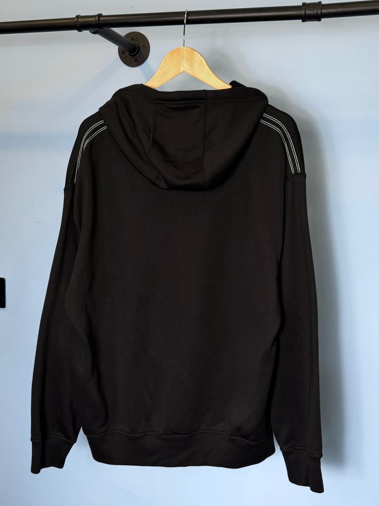 XL Stone Island Black Baby Blue Spellout Technical Fabric Hoodie Jumper image 4