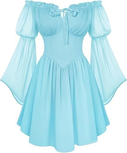 Immagine di Light Blue Off-Shoulder Dress 1