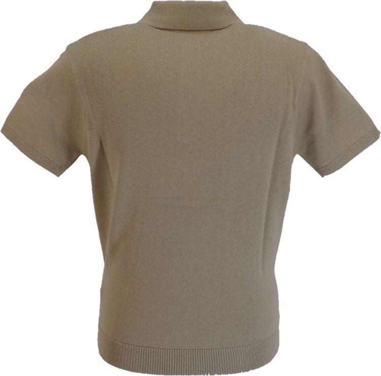 Gabicci Vintage Mens Soda Sandstone Knitted Polo Shirt 3