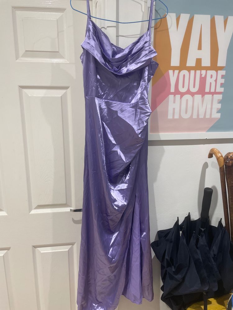 Purple Satin Slip Dress
