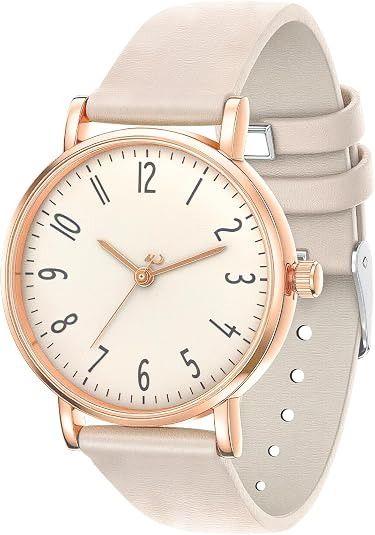 Immagine di Watch With Beige Leather Strap And Rose Gold Case 1