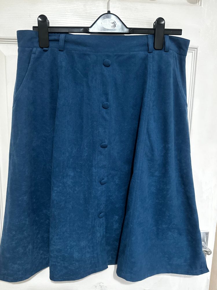 Other Blue Button-Front Skirt product image