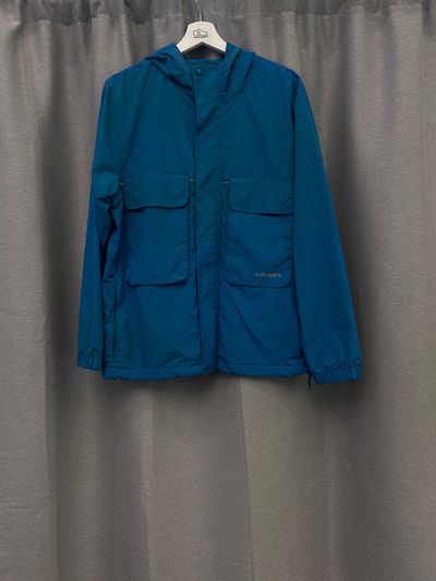 Stussy Blue Hooded Jacket Cargo Rain