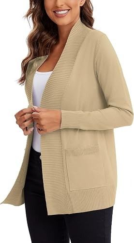 Beige Open-Front Cardigan image 4