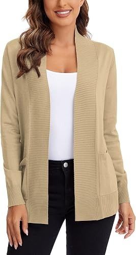 Beige Open-Front Cardigan image 1