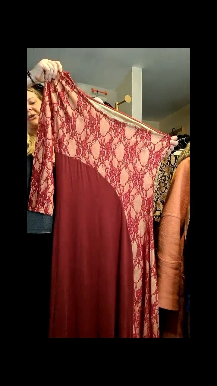 Other Mirror Image - Size 18 - new without tags - off one shoulder maxi dress  - red with lace detailing - front thigh slit  product image