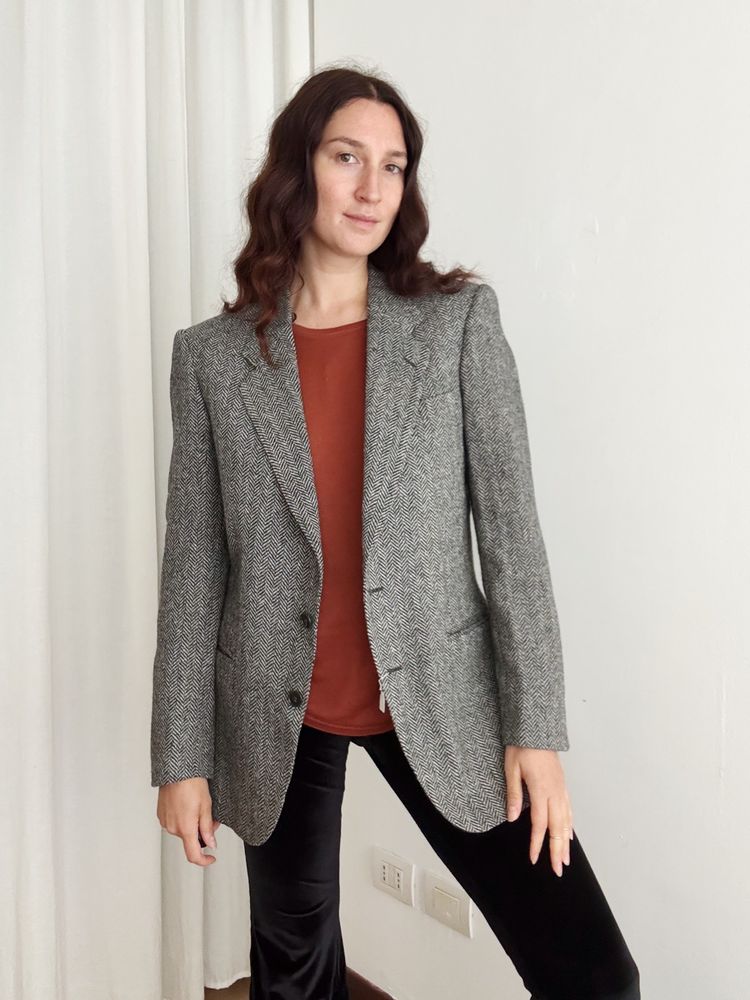 Blazer unisex spigato grigio 48 5