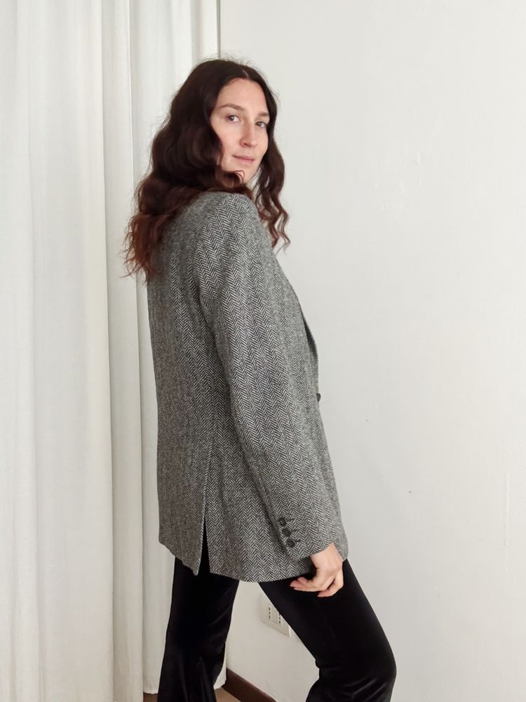Blazer unisex spigato grigio 48 6