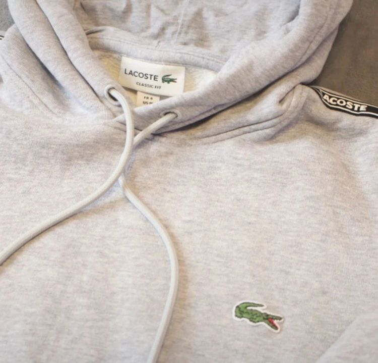 Lacoste Live Lacoste Tapped Grey Logo Hoodie  product image