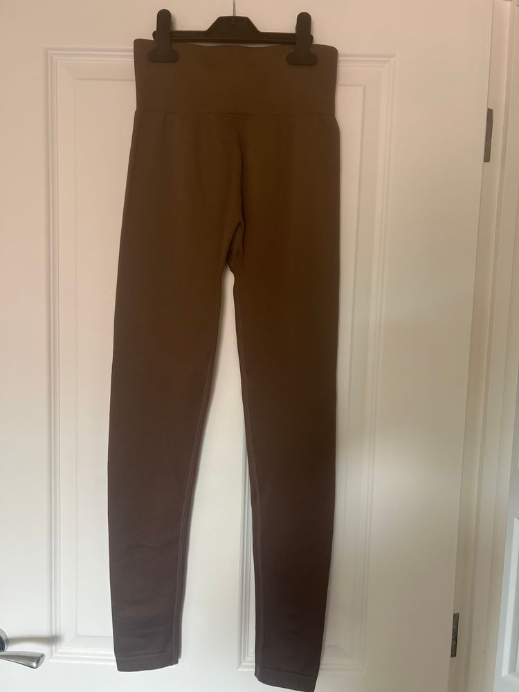 Brown Zip-Up Jacket And Brown Leggings Set 7