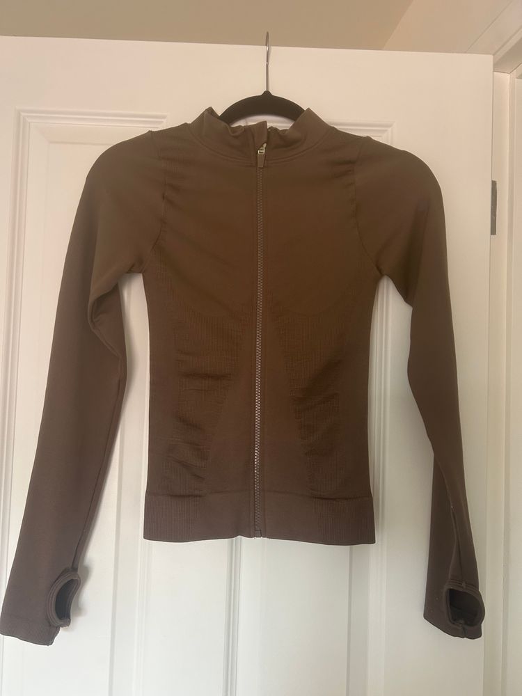 PrettyLittleThing Tall Brown Zip-Up Jacket And Brown Leggings Set product image