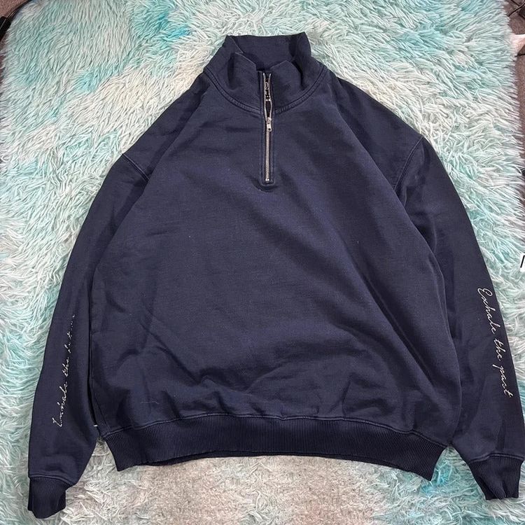 Navy Om & Ah 1/4 Zip Jumper - XXL