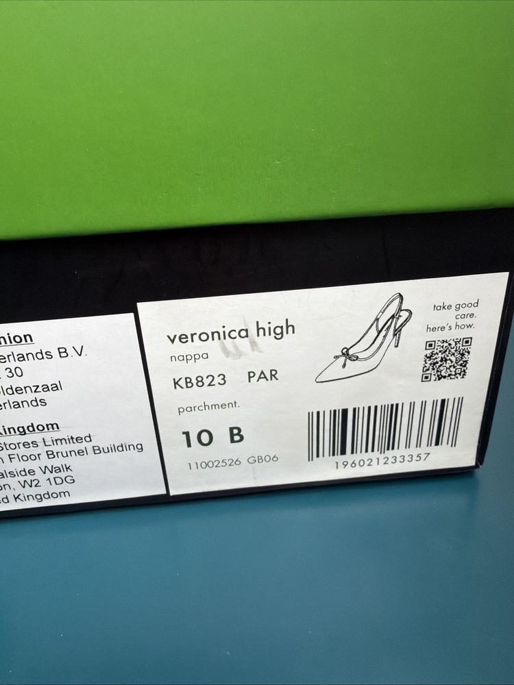 kate spade Veronica High Slingback Heels Pumps Uk 7.5 Parchment Ivory BNIB £250 image 8