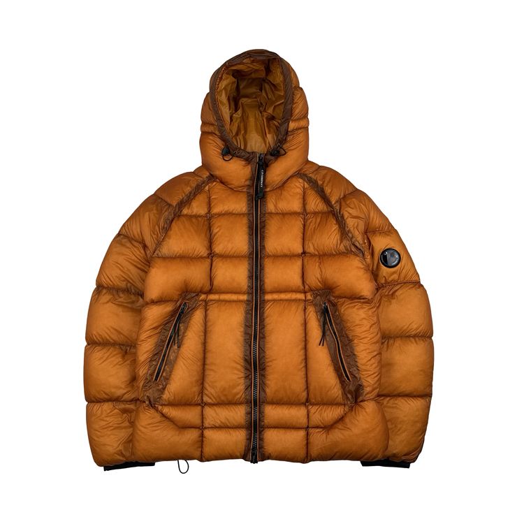 CP Company Orange Down Filled DD Shell Lens Viewer Puffer Jacket - Large image 1