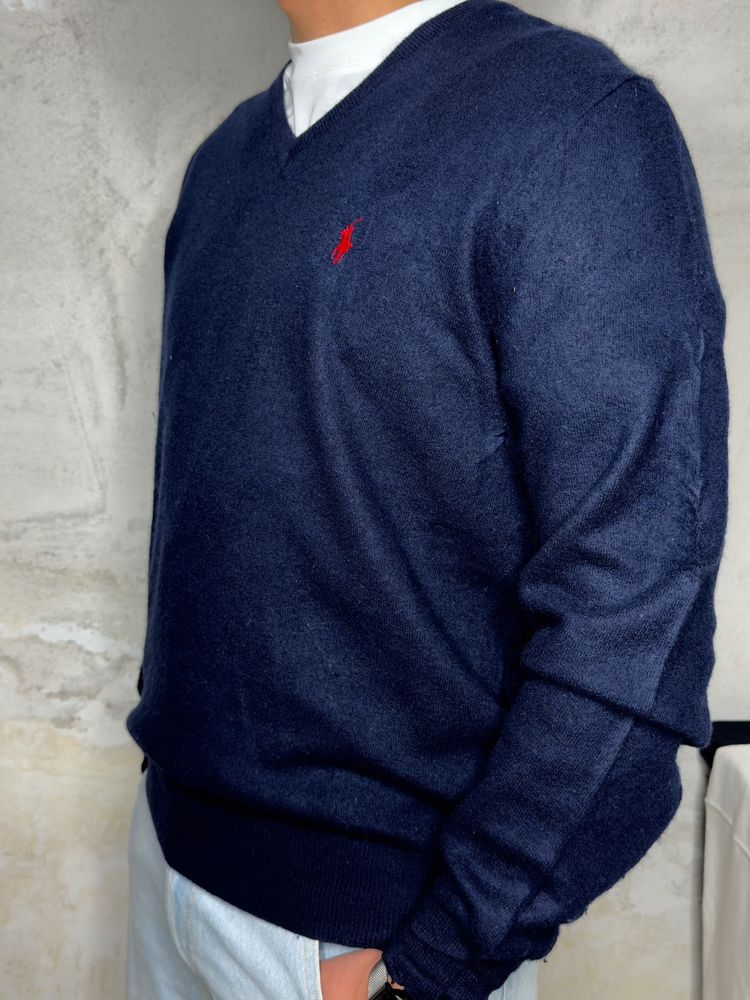 Polo Ralph Lauren Navy Blue V-Neck Sweater