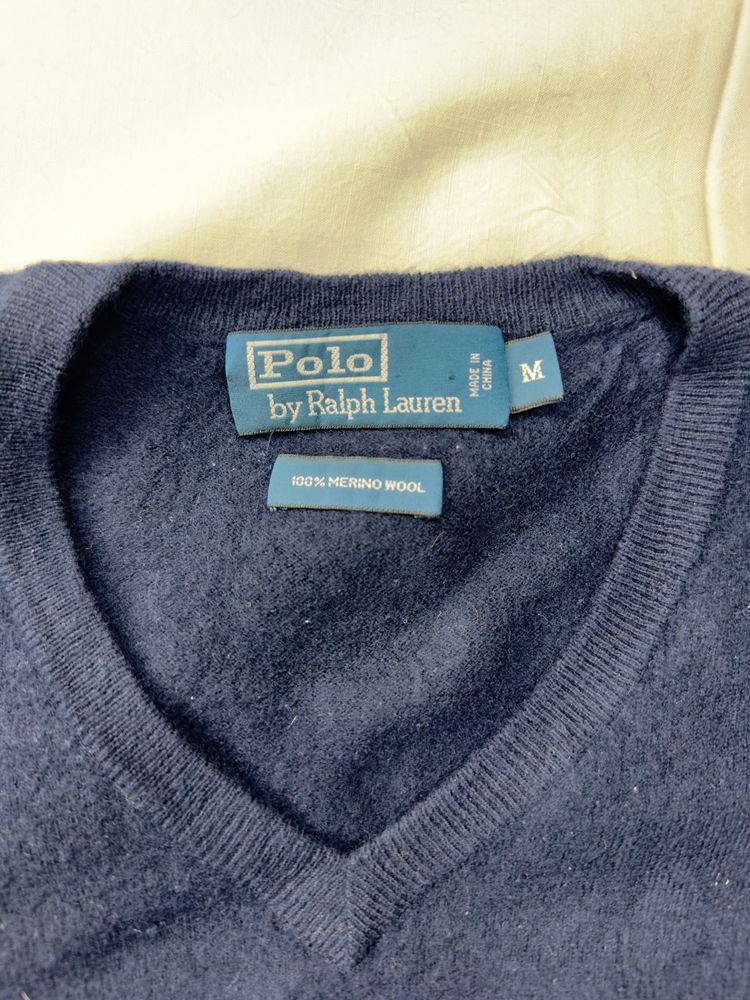 Polo Ralph Lauren Navy Blue V-Neck Sweater image 3