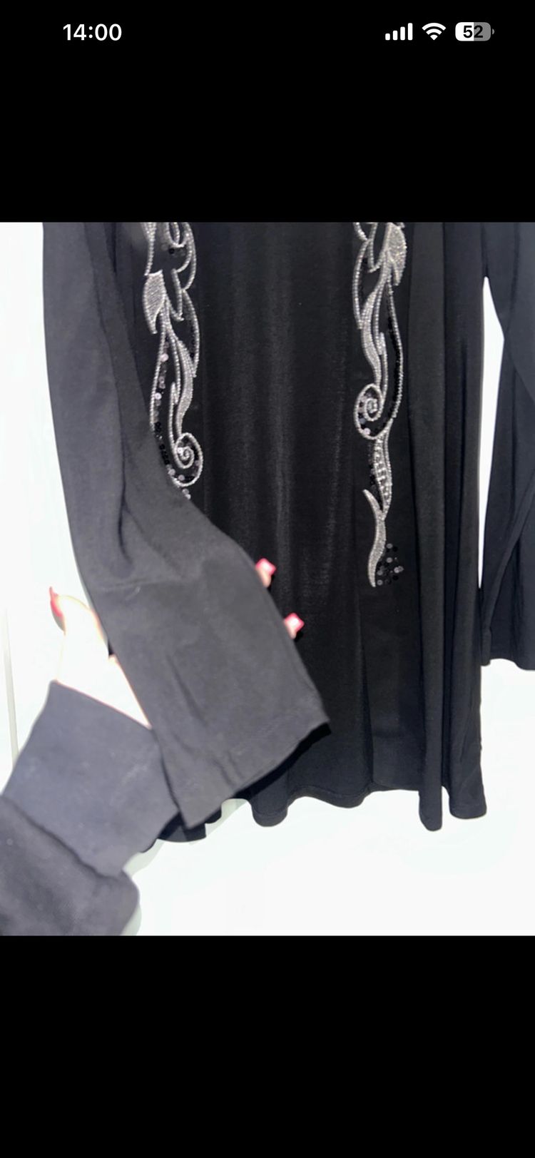 Black Embellished Cardigan obraz 3