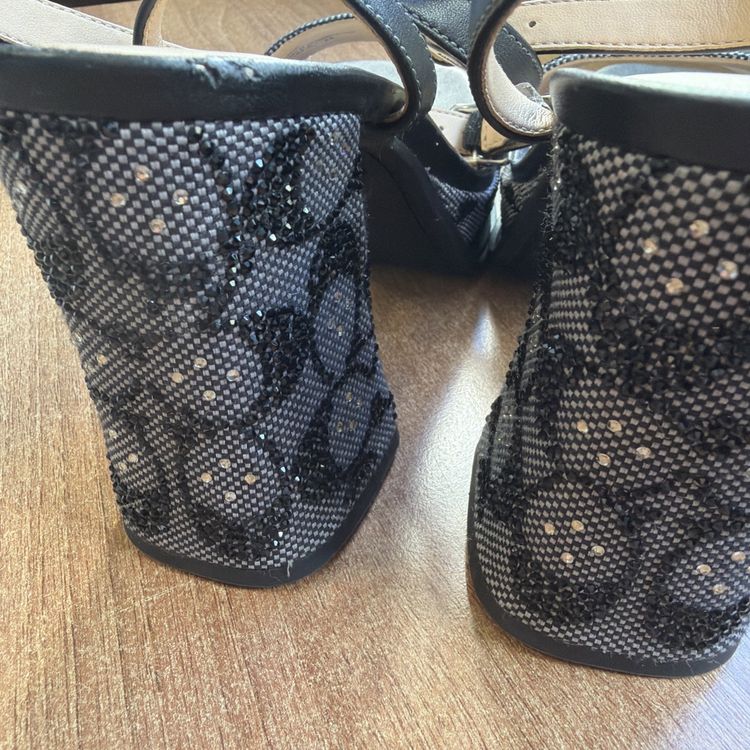 Coach Platform Sandal Crystal Signature Jacquard Uk 5 USA 7 Eu 36.5 Charcoal BN image 8