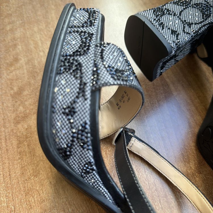 Coach Platform Sandal Crystal Signature Jacquard Uk 5 USA 7 Eu 36.5 Charcoal BN image 10
