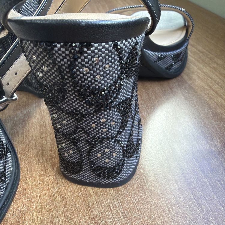 Coach Platform Sandal Crystal Signature Jacquard Uk 5 USA 7 Eu 36.5 Charcoal BN image 3