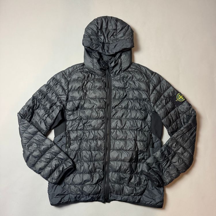 Stone Island Black Garment Dyed Micro Yarn Down Jacket - Large
