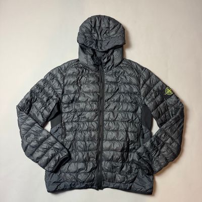 Stone Island Black Garment Dyed Micro Yarn Down Jacket - Large