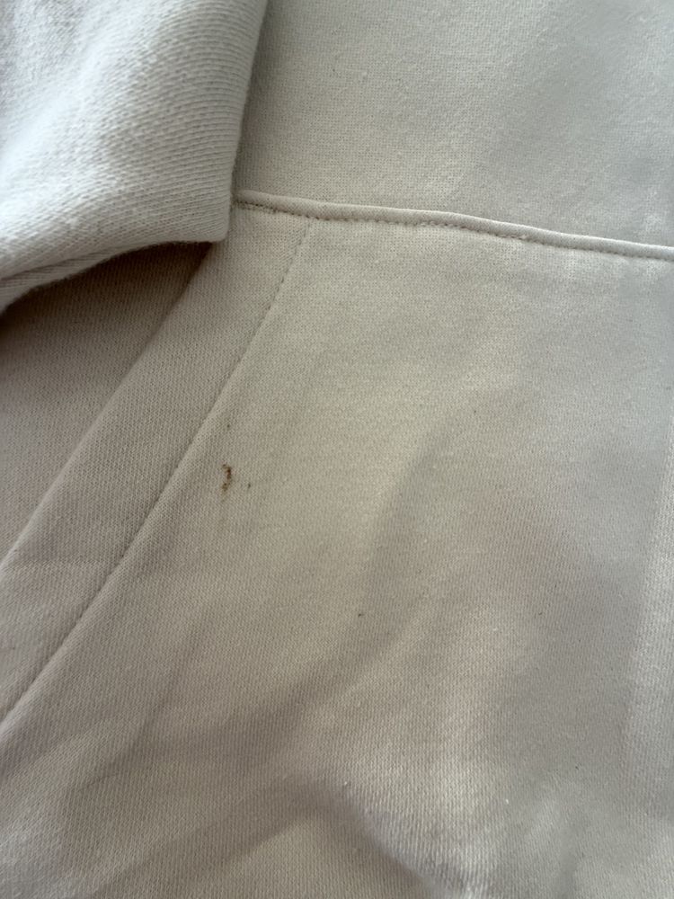 Cream Hoodie With Front Pocket And Hood 2