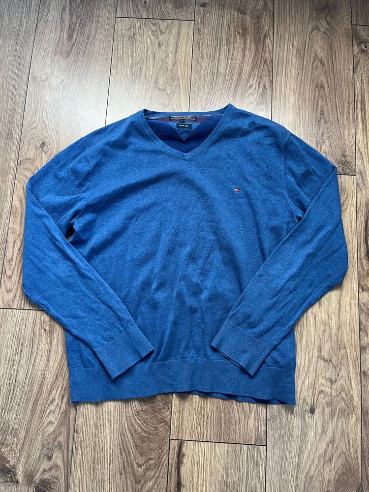 Tommy Hilfiger Blue V-Neck Sweater