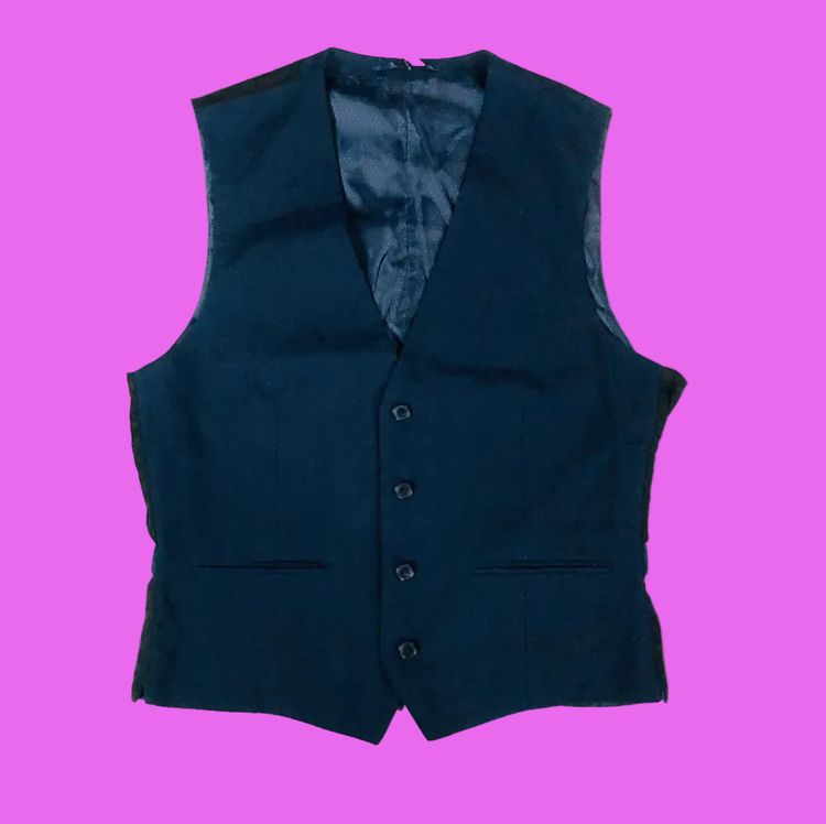 Ventura Mens Smart Blue Suit Waistcoat Vest Size 38R Slim Fit Wedding Races Work image 1