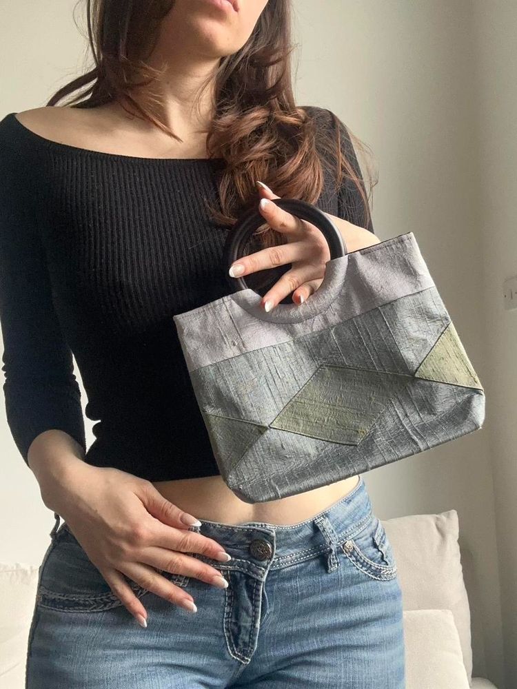 Patchwork Mini Bag with Circular Handles imagen 2
