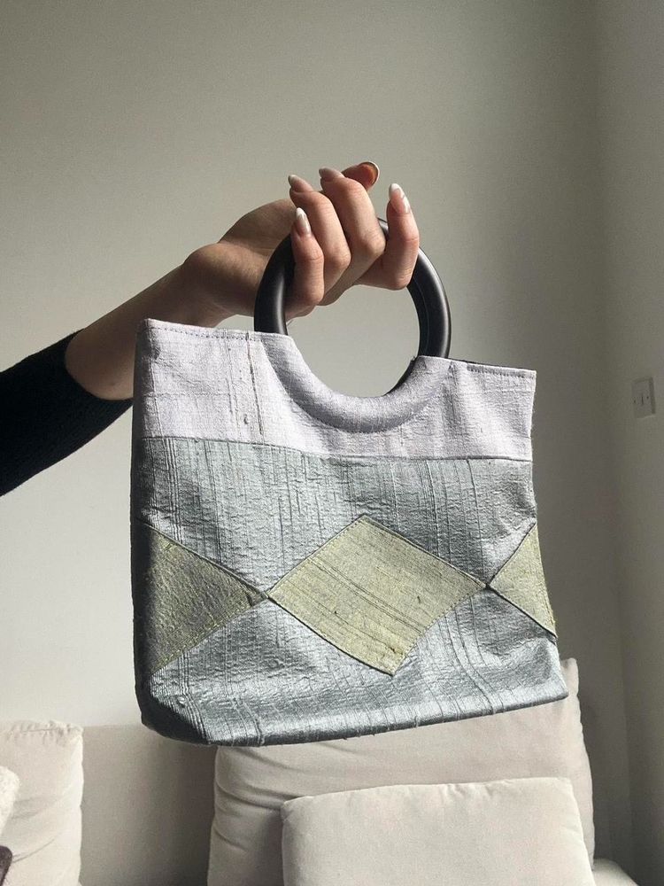 Patchwork Mini Bag with Circular Handles imagen 3