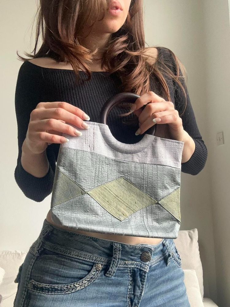 Patchwork Mini Bag with Circular Handles imagen 6