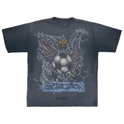 Travis Scott x FC Barcelona Washed Spray Logo Tee Black