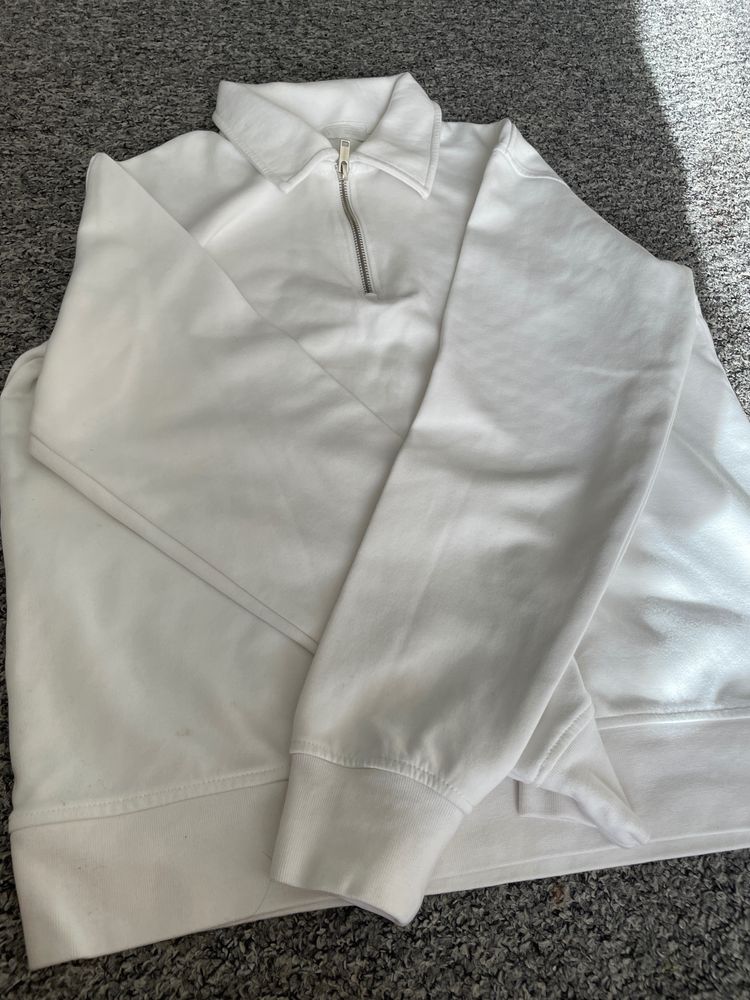 White Quarter-Zip Sweatshirt