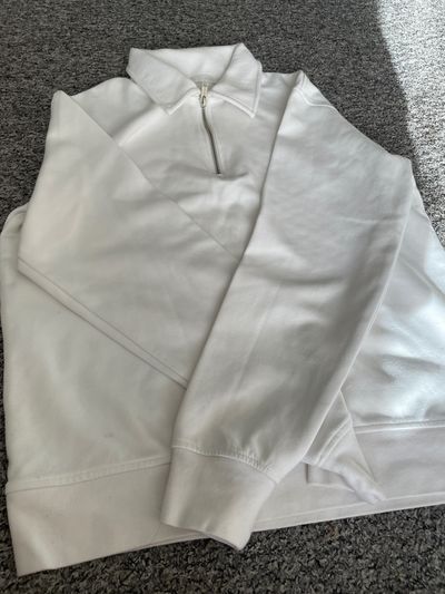 White Quarter-Zip Sweatshirt
