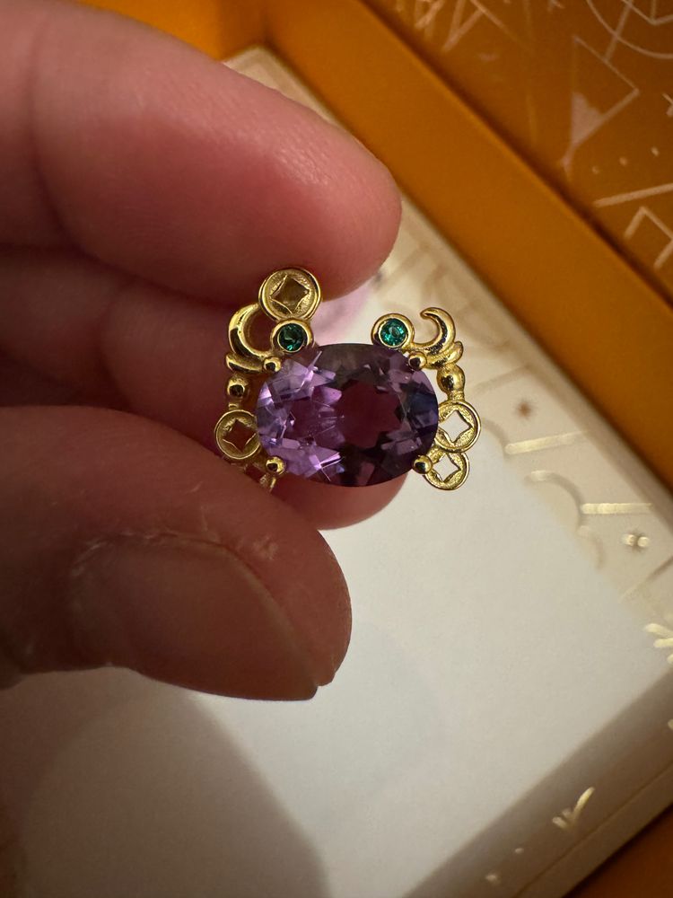 Other Gold Ring With Purple And Green Gemstones product image