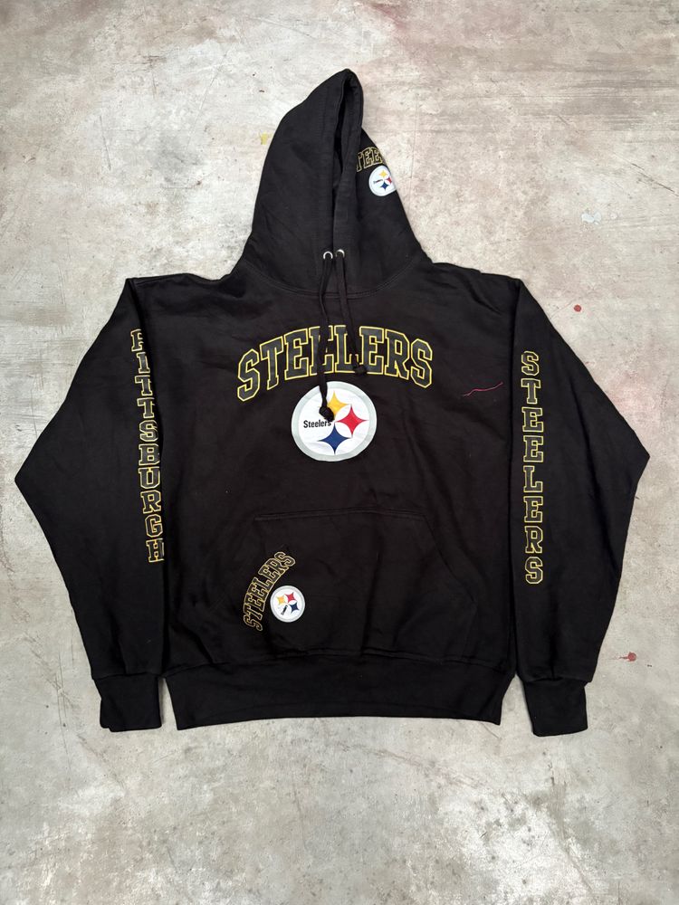 Black Hoodie With Pittsburgh Steelers Logos