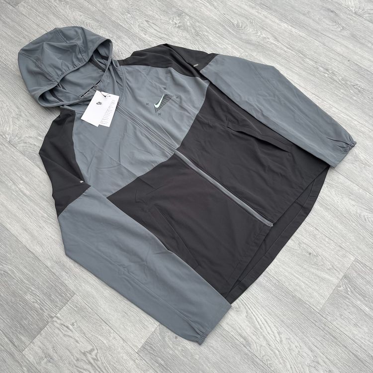 Nike Miler Grid Full Zip Windbreaker Jacket - Grey [IQ3475-060]