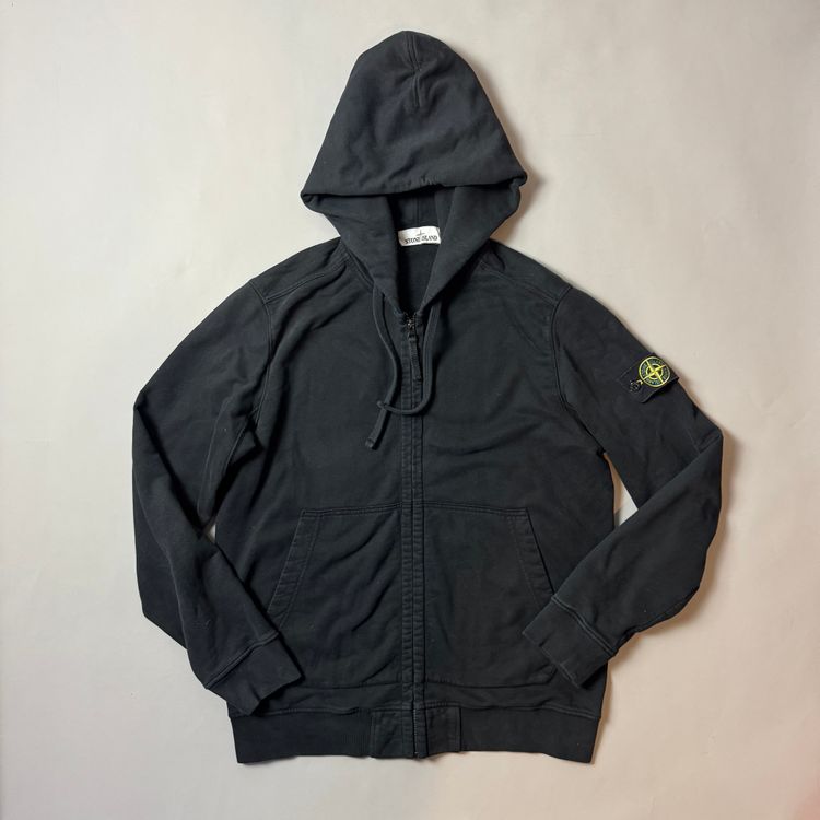 Stone Island Black Zip Up Hoodie - XL