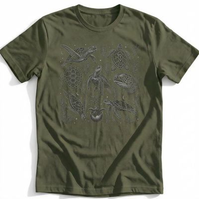 Turtle Fine Etching_transparent T-Shirt US 3