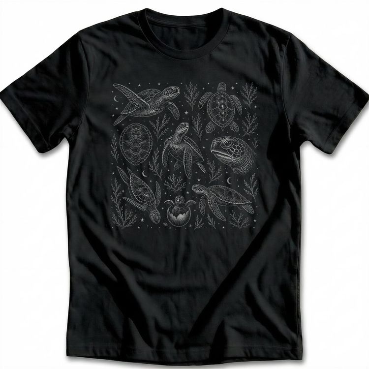 Turtle Fine Etching_transparent T-Shirt US 5