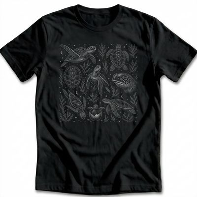 Turtle Fine Etching_transparent T-Shirt US 5