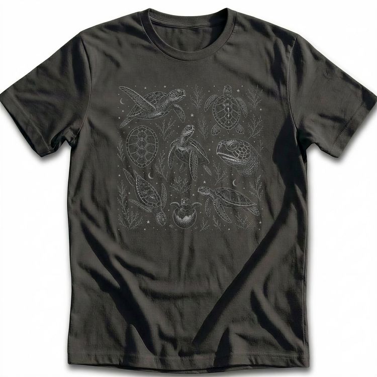 Turtle Fine Etching_transparent T-Shirt US 2