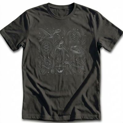 Turtle Fine Etching_transparent T-Shirt US 2
