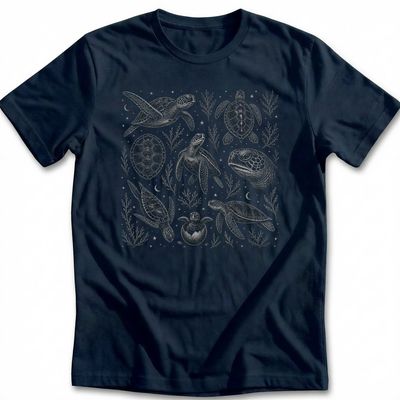Turtle Fine Etching_transparent T-Shirt US 1