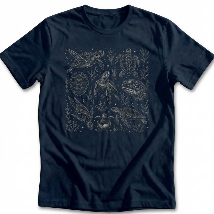 Turtle Fine Etching_transparent T-Shirt US