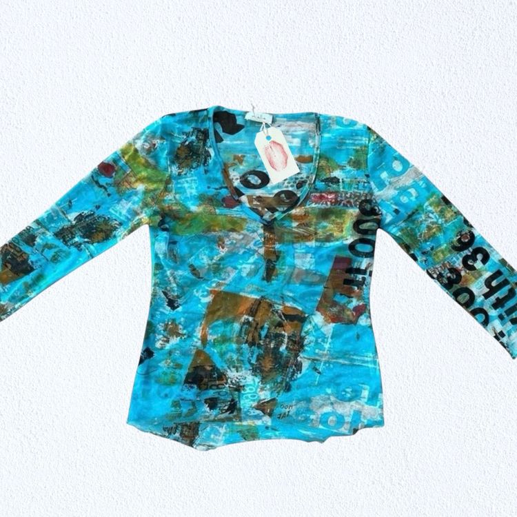 Other y2k graphic micromesh graffiti print top product image