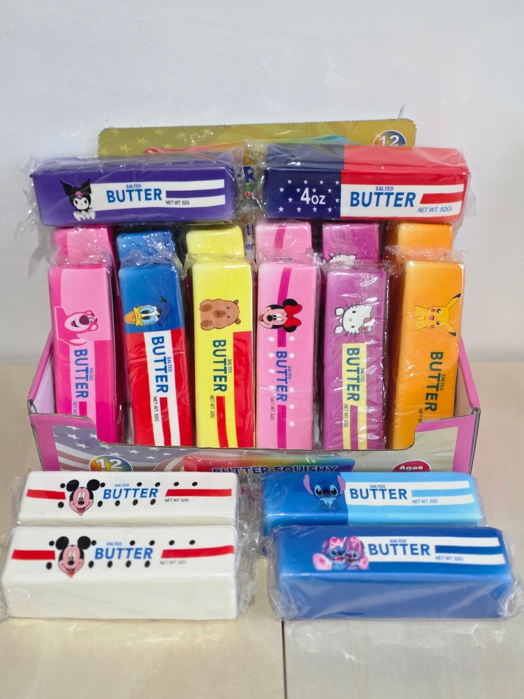 Colorful Novelty Erasers Shaped Like Butter Sticks image 1